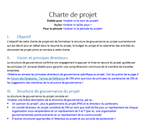 Modèle de charte de projet