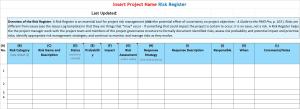 Preview of CRS risk register template